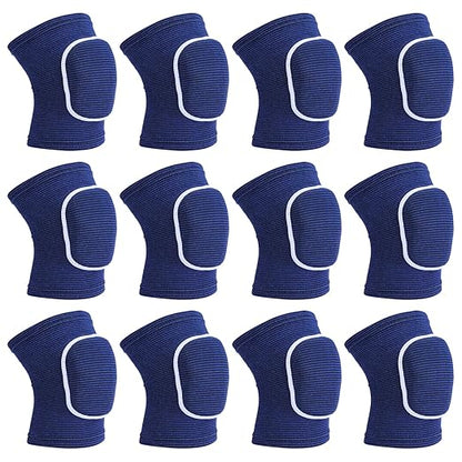 PATIKIL L Size Protective Knee Pads, 6 Pairs Sponge Volleyball Knee Pads Breathable Dance Knee Pads Brace for Women Men Football Basketball Workout, Blue