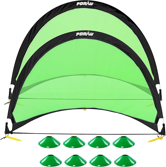 Poray Soccer Goal for Kid Easy-up Set of 4FT Soccer 210D Oxford 8 Field