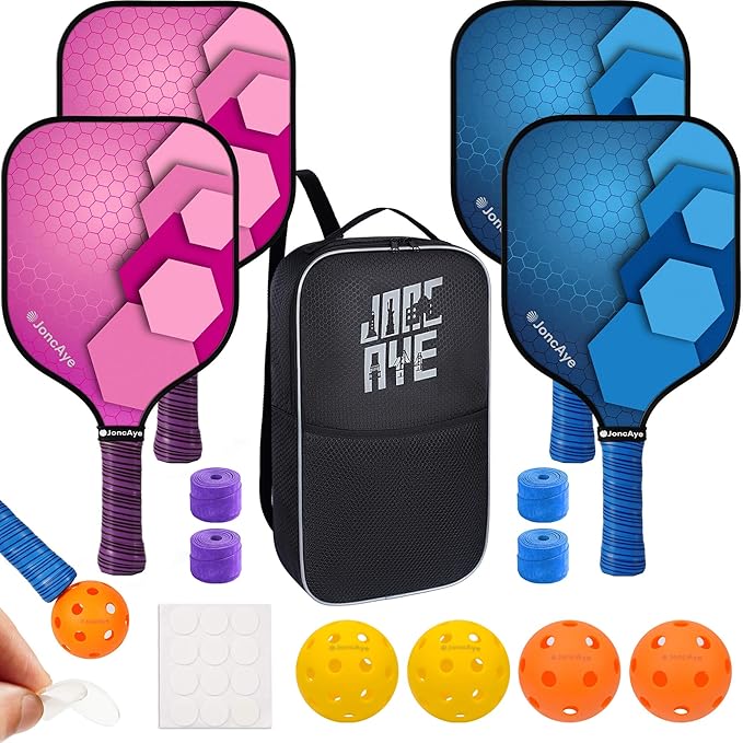JoncAye Pickleball-Paddles-Set of 4 or 2 Rackets