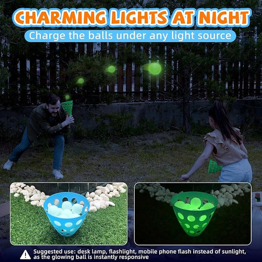 Pop and Catch Ball Game with 15 Ping 5 Glow 6 Catch