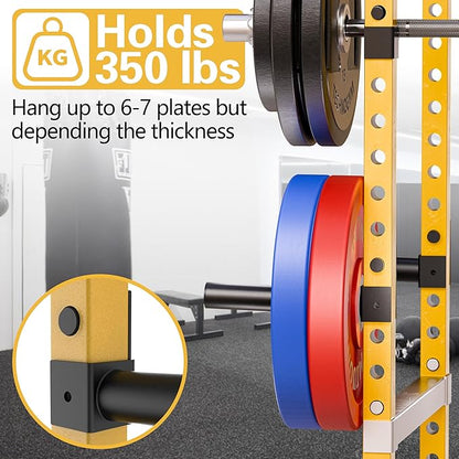 Weight Plate Holder, Weight Plate Rack Storage for 2X2 Power Rack Attachments, Extended Version Hang More 2" Weight Plates (1 Pair)