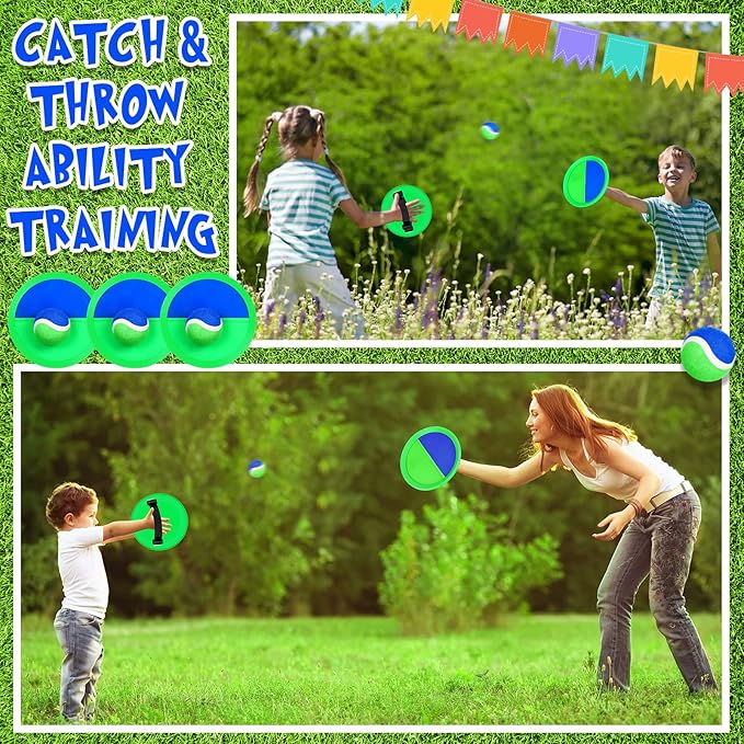 Vinsot Kids Toys Toss and Catch Game Set 40 Paddles 20 Balls