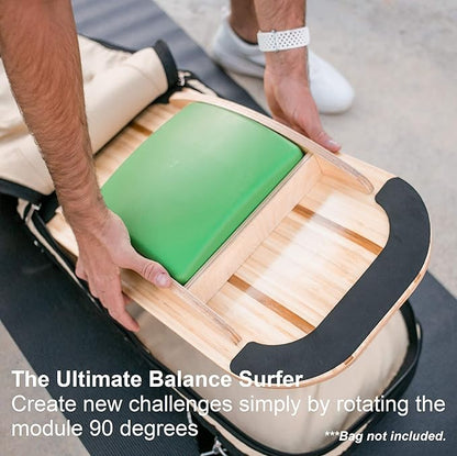 Blue Planet Balance Surfer | Bamboo Balance Board for Office, Standing Desks, Surfing, SUP, Yoga, Exercise! Includes 3 Balance Modules (EVA Foam)
