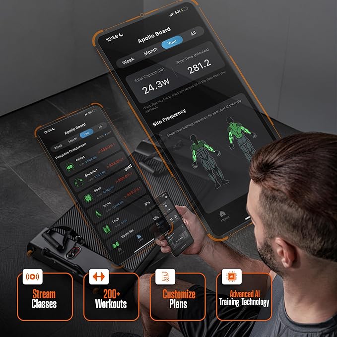 SQUATZ Apollo Board Smart Home Gym 265 LBS Resistance 3 Training