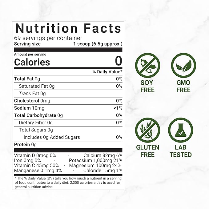 DEAL SUPPLEMENT Electrolytes Powder, 1lb – Lemon Lime – No Sugar Electrolyte Drink Mix – 1,000mg High Potassium Per Serving – Supports Natural Hydration & Energy – Non-GMO, Gluten Free