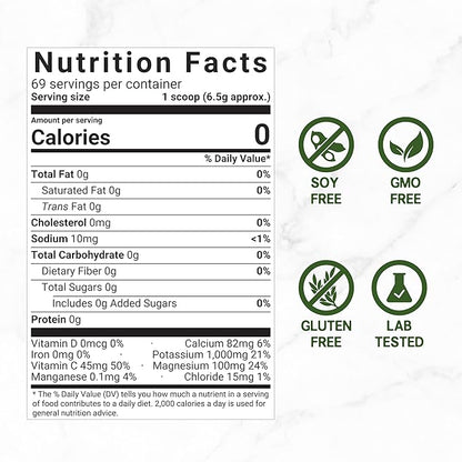 DEAL SUPPLEMENT Electrolytes Powder, 1lb – Lemon Lime – No Sugar Electrolyte Drink Mix – 1,000mg High Potassium Per Serving – Supports Natural Hydration & Energy – Non-GMO, Gluten Free