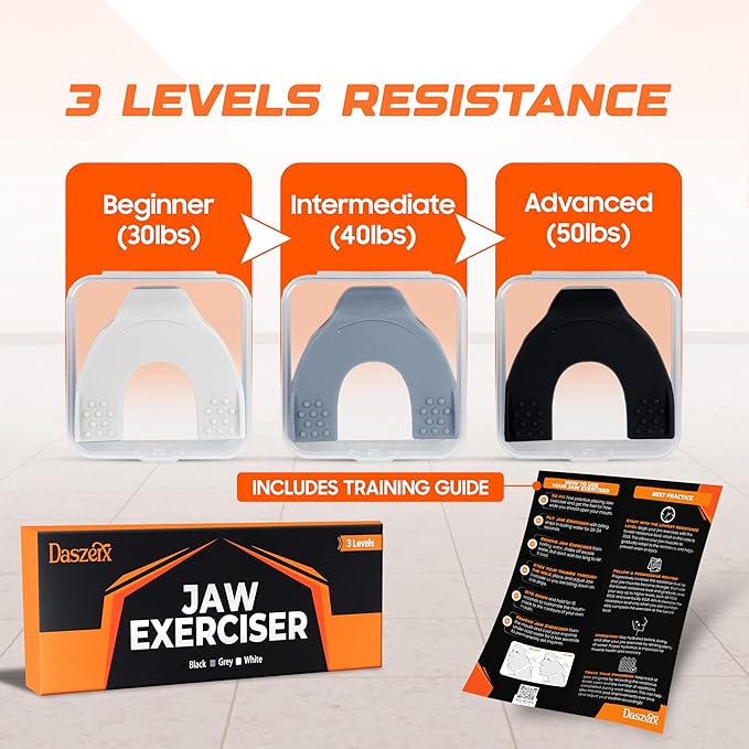 DASZERX® Sports Jaw Exerciser for Men & Women 4 Resistance
