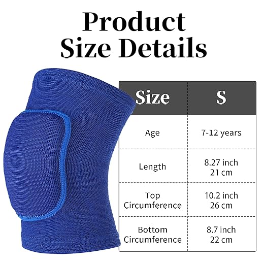 Sibba Kids Knee Pad, Breathable Elastic Knee Brace, Anti-Slip Padded Sponge Knee Protector for Volleyball Basketball Football (Blue)