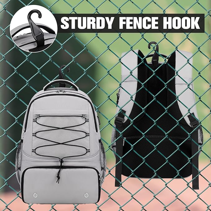 Bevalsa Pickleball Bag for Women Men Teens, Tennis Bag with Shoe Compartment, Multifunctional Sports Padel Racket Bag Badminton Backpack Fits 4 Rackets with Fence Hook