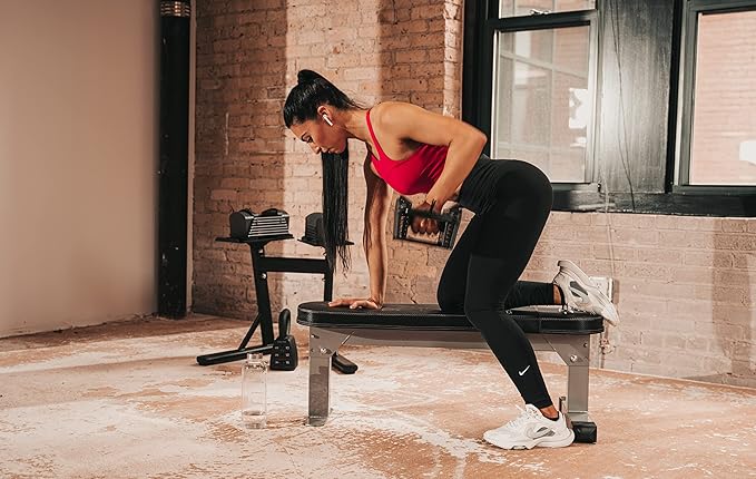 PowerBlock Large Compact Stand, Dumbbell Rack & Weight Rack, Folds Flat for Easy Storage, Use Expandable Dumbbells, Home Gym Strength Training