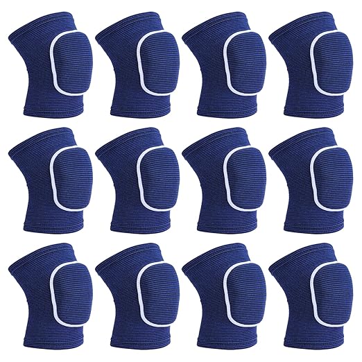 PATIKIL S Size Protective Knee Pads, 6 Pairs Sponge Volleyball Knee Pads Breathable Dance Knee Pads Brace for Women Men Football Basketball Workout, Blue