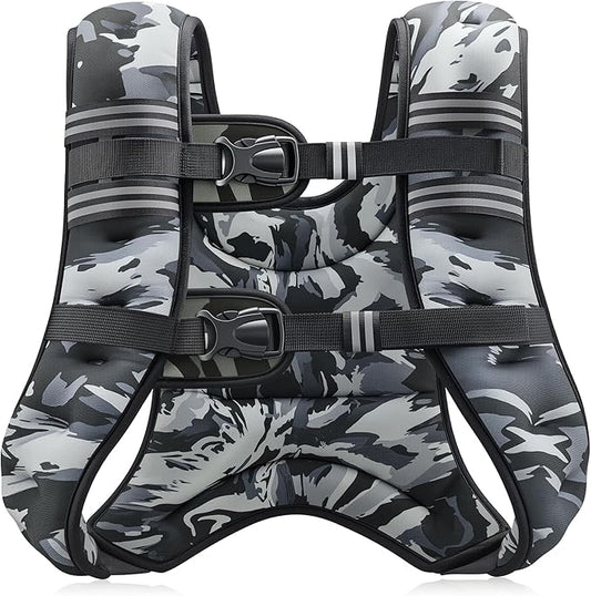 ZELUS Weighted Vest, 25lb Weight Vest with Reflective Stripe for Workout, Strength Training, Running, Fitness, Muscle Building, Weight Loss, Weightlifting