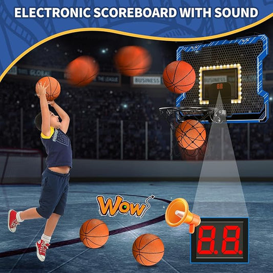 Mini Basketball Hoop Indoor with Scoreboard/LED Light
