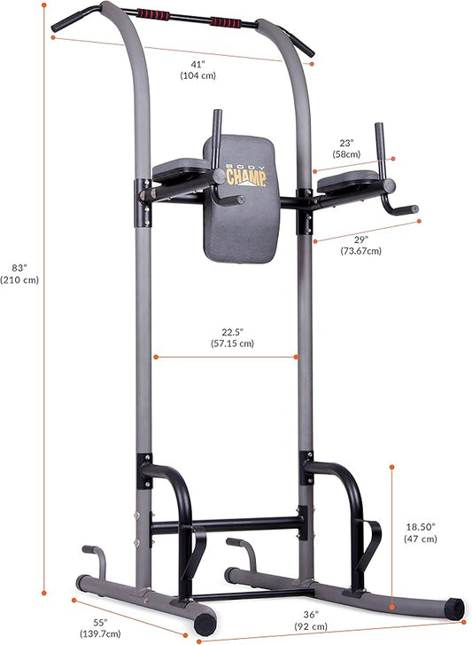 Body Champ Multi-Function Pull Up Bar VKR1010, Grey,