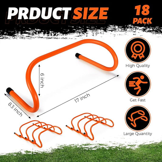 Wettarn 18 Pcs 6" Speed Training Hurdles Agility