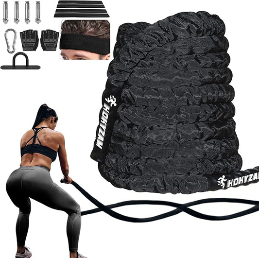 Battle Rope Workout Equipment 30FT Exercise Heavy Weighted