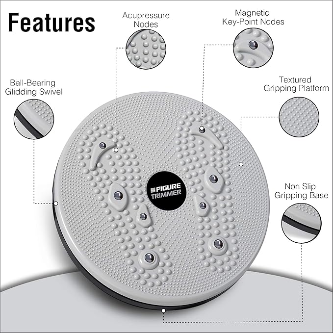Core Abs Twister Board - 12-inch Waist Sculptor 8 Magnets