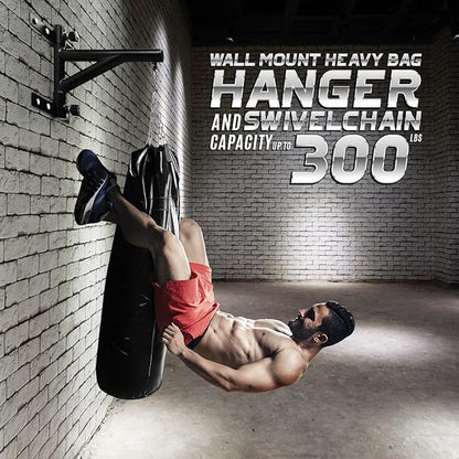 Yes4All Heavy Bag Hanger Wall Mount Punching Bag Hanger, Adjustable Heavy Duty Boxing Bag Bracket for Home Gym Indoor Outdoor