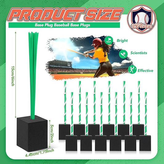 Shappy 12 Pieces Base Plug Baseball Base Plugs