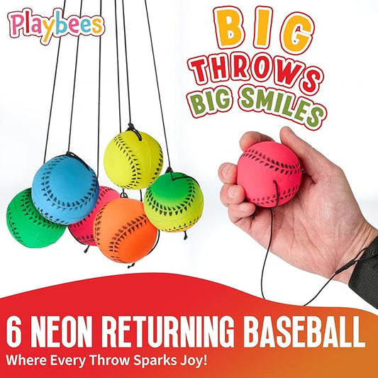 Wrist Baseballs Neon Reactive - 6 Pack -