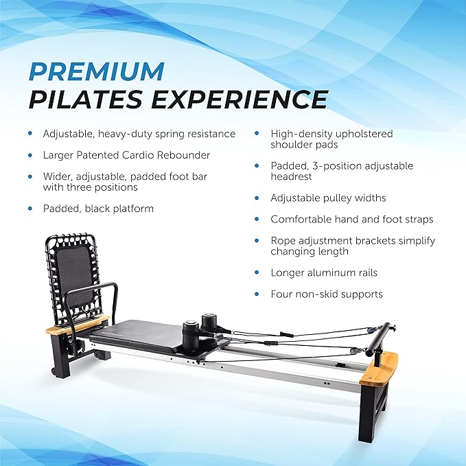 AeroPilates Pilates Reformer Workout Machine for Home Gym - Up to 300 lbs Weight Capacity