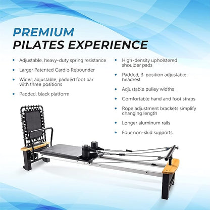 AeroPilates Pilates Reformer Workout Machine for Home Gym - Up to 300 lbs Weight Capacity