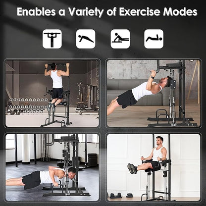 SogesPower Power Tower Dip Station Pull Up Bar