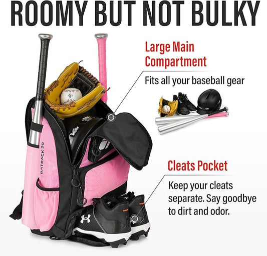 Baseball Bag - Backpack for Baseball, Softball, Tball - Adults & Youth Bat Bag