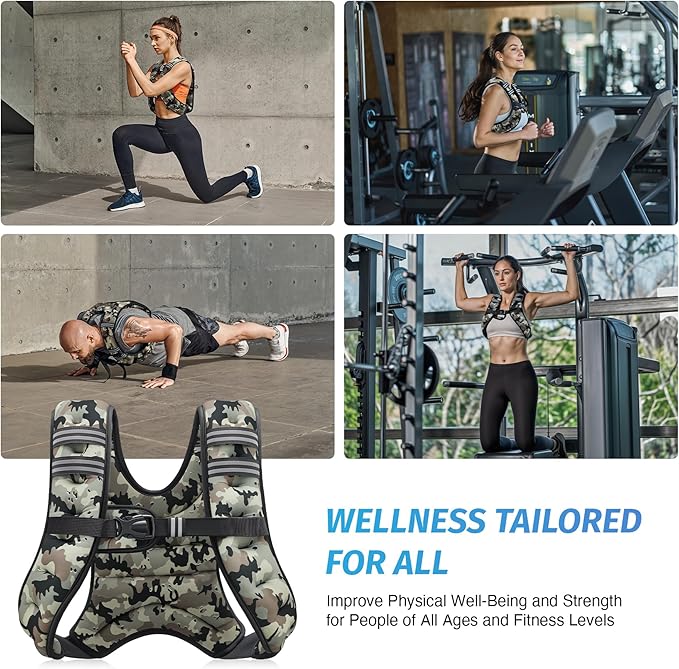 ZELUS Weighted Vest, 6lb Weight Vest with Reflective Stripe for Workout, Strength Training, Running, Fitness, Muscle Building, Weight Loss, Weightlifting