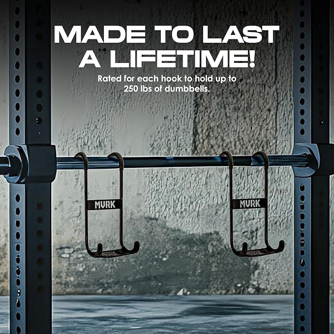 MVRK Dumbbell Spotter Hooks Hanger - Heavy Power Dumbbells Rack Attachments for Dumbbell Bench Press Hold Up 250LB