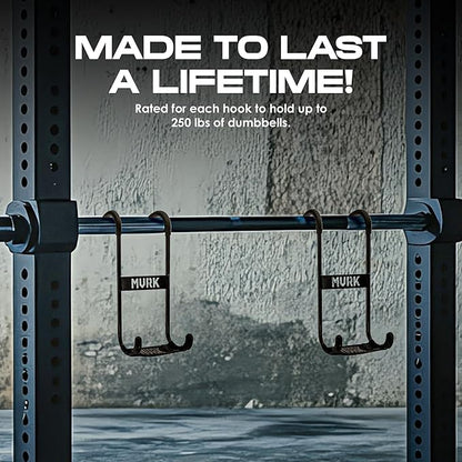 MVRK Dumbbell Spotter Hooks Hanger - Heavy Power Dumbbells Rack Attachments for Dumbbell Bench Press Hold Up 250LB