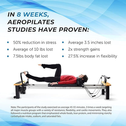 AeroPilates Pilates Reformer Workout Machine for Home Gym - Up to 300 lbs Weight Capacity