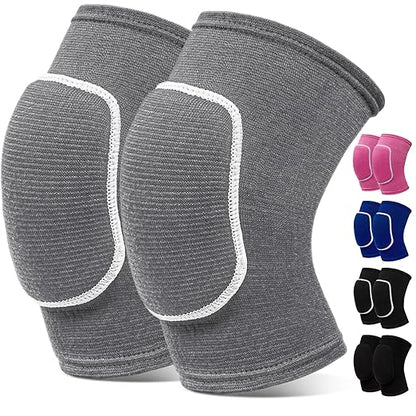 Volleyball Knee Pads,Knee Pads for Women,Men,Kids,Girls,Knee Brace for Basketball Volleyball Football Dance Yoga Tennis Running Cycling Workout Climbing (Gray, Large)