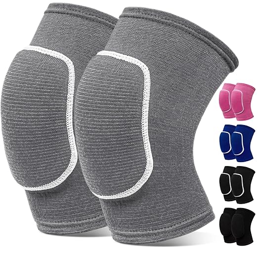 Volleyball Knee Pads,Knee Pads for Women,Men,Kids,Girls,Knee Brace for Basketball Volleyball Football Dance Yoga Tennis Running Cycling Workout Climbing (Gray, Small)