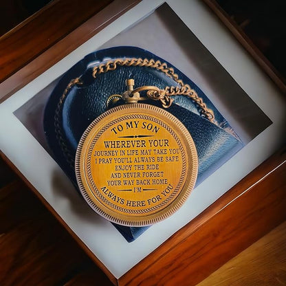 to My Son Compass with Leather Case -Mom
