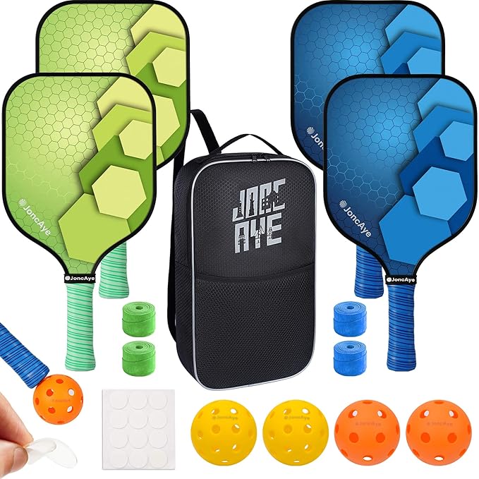 JoncAye Pickleball-Paddles-Set of 4 or 2 Rackets