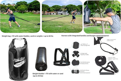 Resistance Training Sled - Weight Sled Harness & 3X The 4-Piece Kit
