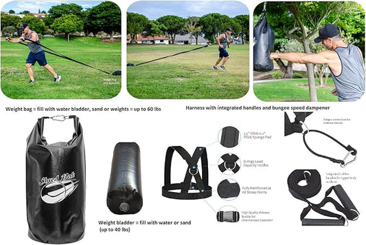 Resistance Training Sled - Weight Sled Harness & 3X The 4-Piece Kit