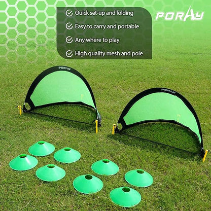 Poray Soccer Goal for Kid Easy-up Set of 4FT Soccer 210D Oxford 8 Field