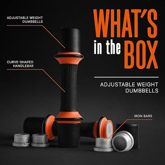 SQUATZ 9 lbs. Dumbbell Weight Set - Adjustable Weight All-in-One Versatile Dumbbells for Women, Non-Slip Neoprene Ideal for Common Movement and Multi Functional Exercise, Home Gym Training