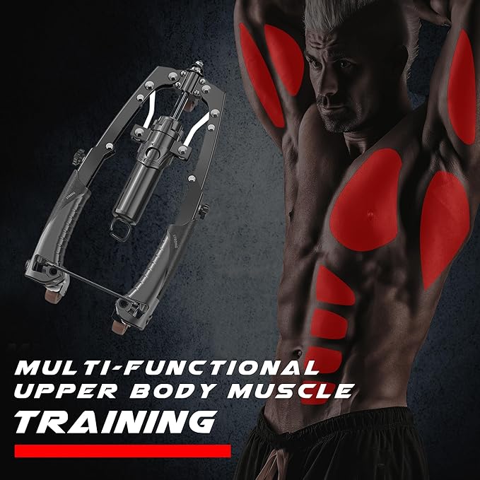 Arm Exercise Equipment Chest Workout - Hydraulic Power 10 Gears 22-440lbs,Chest Exerciser