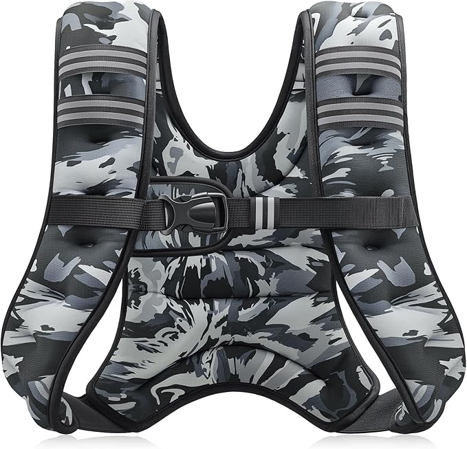 ZELUS Weighted Vest, 12lb Weight Vest with Reflective Stripe for Workout, Strength Training, Running, Fitness, Muscle Building, Weight Loss, Weightlifting