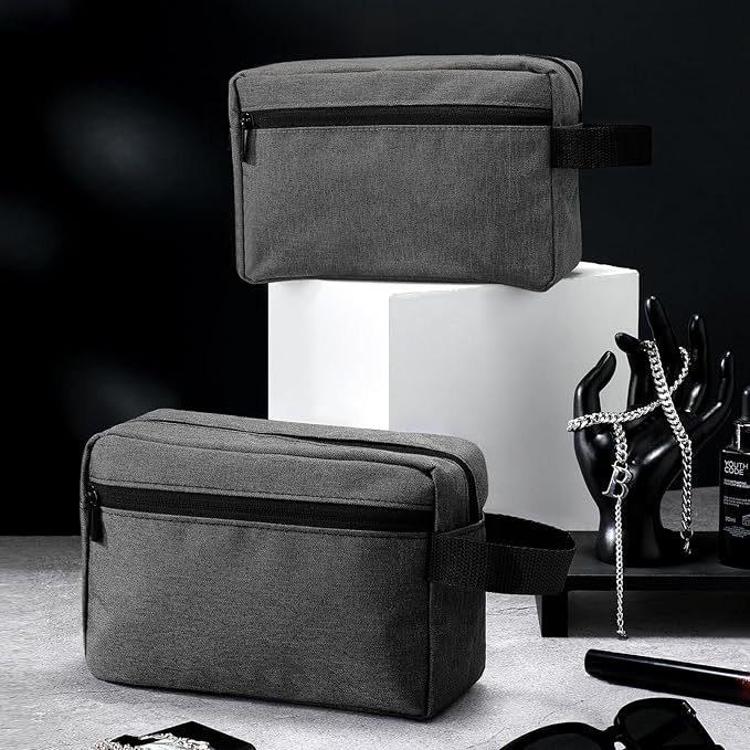 Paterr 16 Pcs Travel Toiletry Bag for Women Men Large Water Resistant Shaving Bag Hanging Cosmetic Bag with Handle and Divider Storage Travel Pouch Case (Dark Gray)