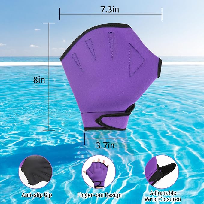Carperipher Water Aerobics Set for Aquatic Exercise, Pool Fitness Equipment Foam Water Dumbbell Set, New Upgrade Aquatic Dumbbells and Foam Swim Aquatic Cuffs, Water Workout Fitness Tool（Purple）