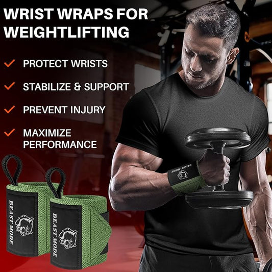TECEUM Weightlifting 18" & 12" Wrist Wraps with Thumb Loop – Heavy Duty Wrist Workout Braces for Men and Women – Ideal for Powerlifting, Strength Training, Bodybuilding