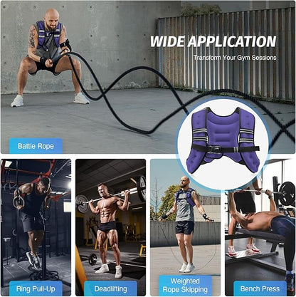 ZELUS Weighted Vest, 8lb Weight Vest with Reflective Stripe for Workout, Strength Training, Running, Fitness, Muscle Building, Weight Loss, Weightlifting