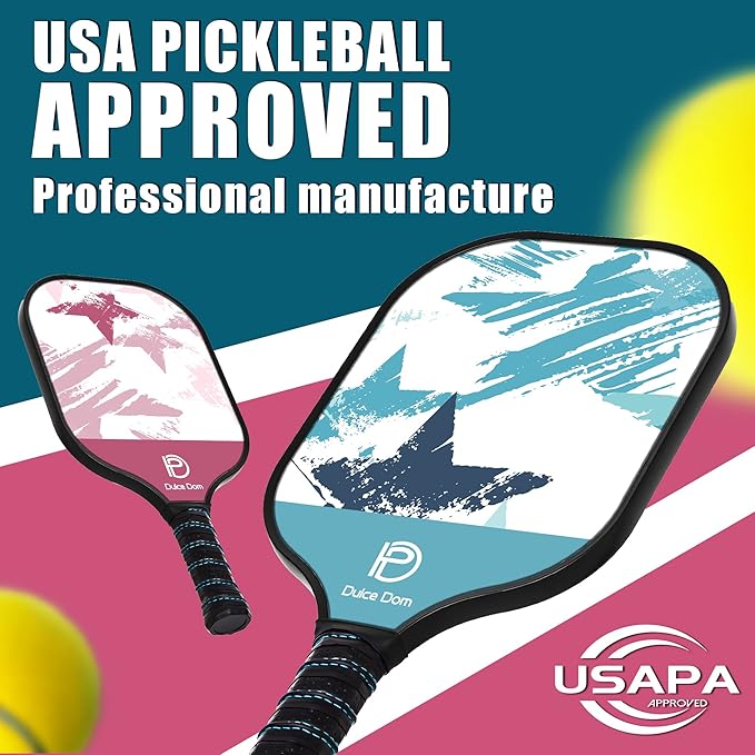 DULCE DOM Pickleball Paddles 2/4 with 4 Pickleball