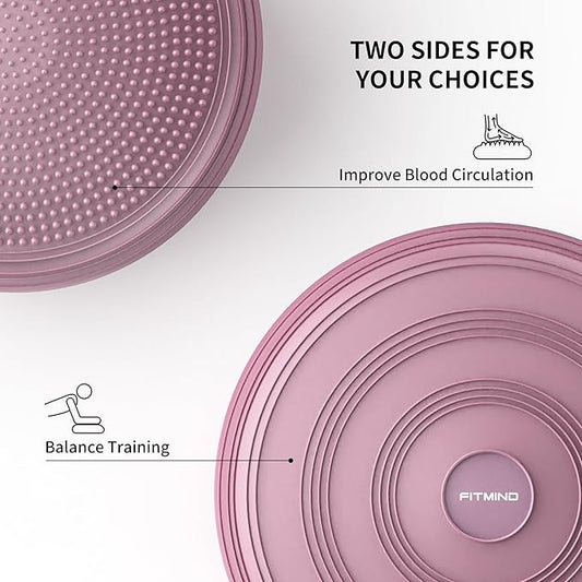 Inflated Wobble Cushion,Dyna Disc,Circular Non-slip Texture for Comfortable Sitting,Wiggle Seat to Improve Posture, Fitness, Stability for Sensory Kids Adults,Balance Seat with Pump for Core Strength