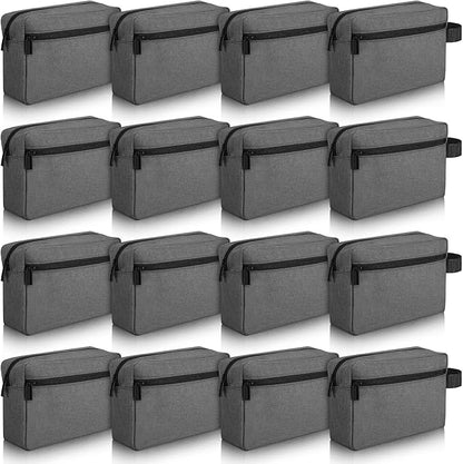 Paterr 16 Pcs Travel Toiletry Bag for Women Men Large Water Resistant Shaving Bag Hanging Cosmetic Bag with Handle and Divider Storage Travel Pouch Case (Dark Gray)
