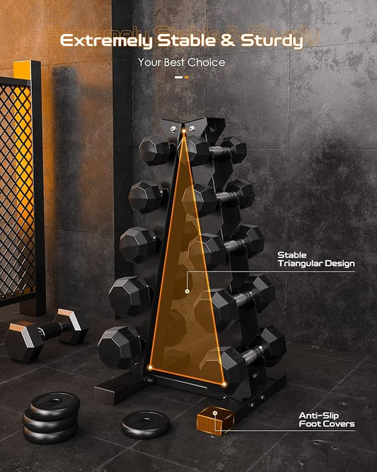 Dumbbell Rack Stand Only, Weight Rack for Dumbbells Compact A-Frame Home Gym Space Saver (480/800 LBS Weight Capacity, 2025 New Version)